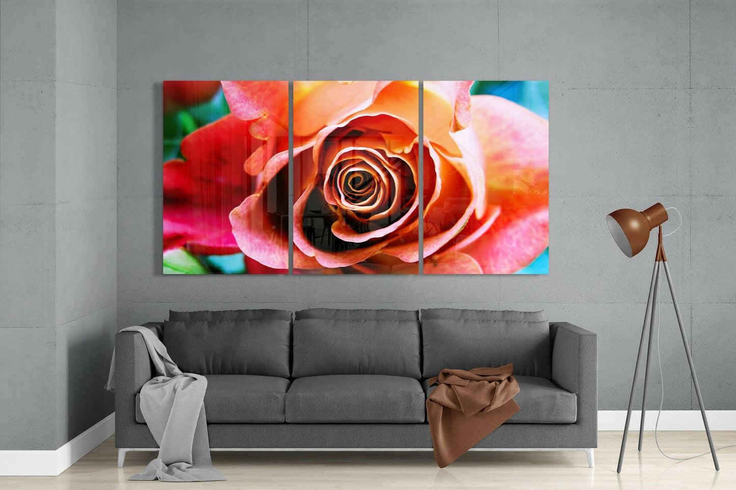 Rose Glass Wall Art