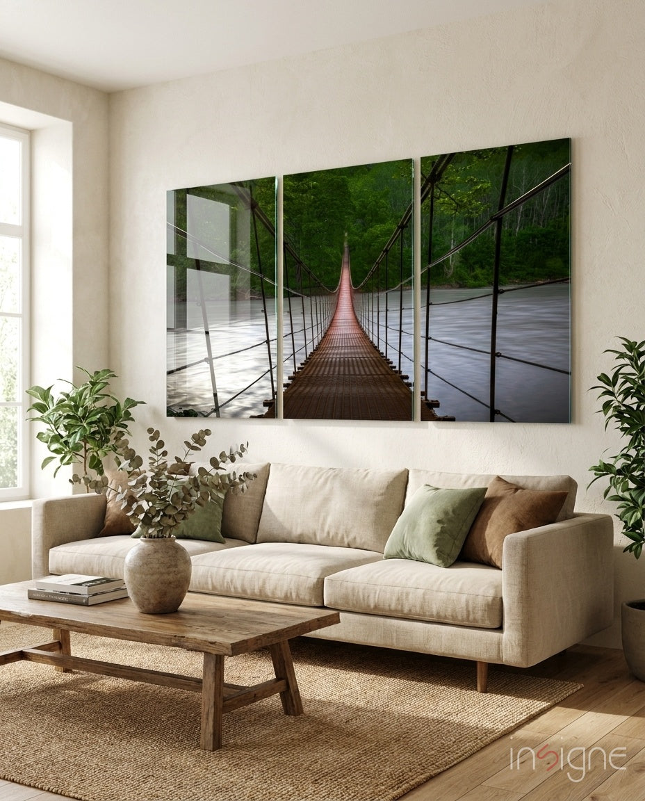 Suspension Bridge Mega Glass Wall Art II