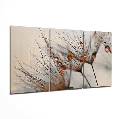 Cinnamon Dandelion Glass Wall Art