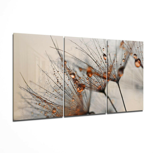 Cinnamon Dandelion Glass Wall Art