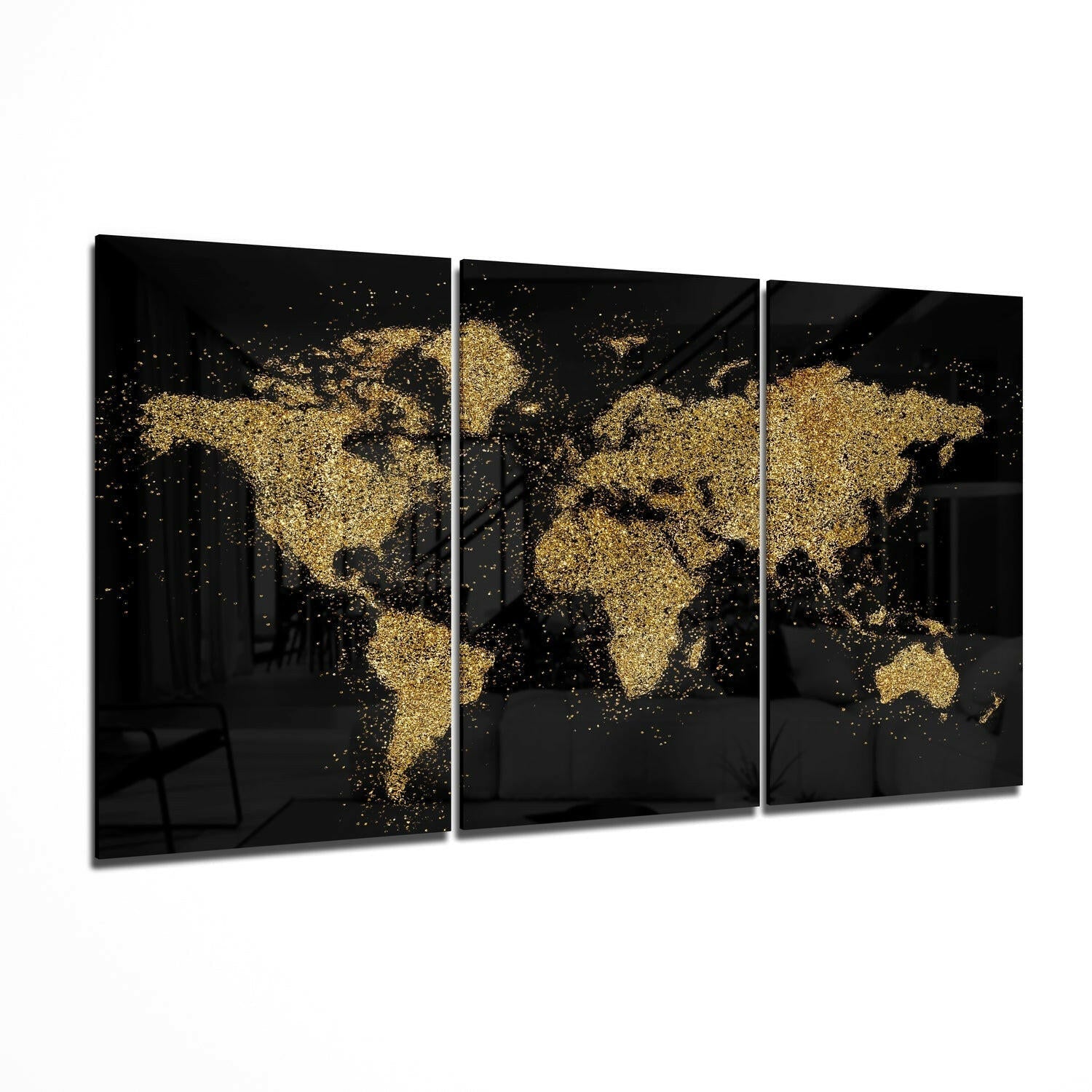 World Map Glass Wall Art VI