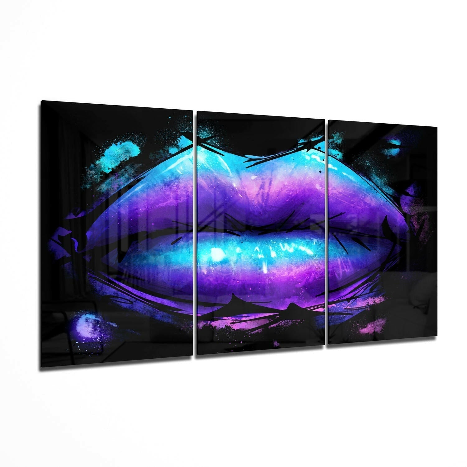 Lips Glass Wall Art II