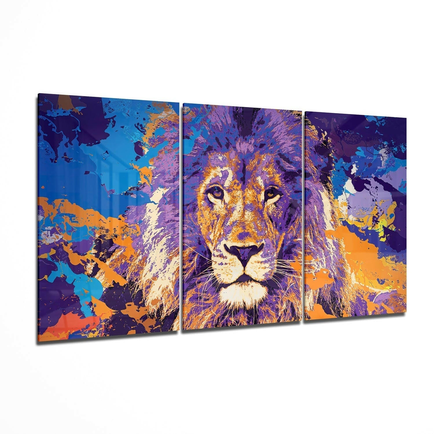 Lion III Mega Glass Wall Art