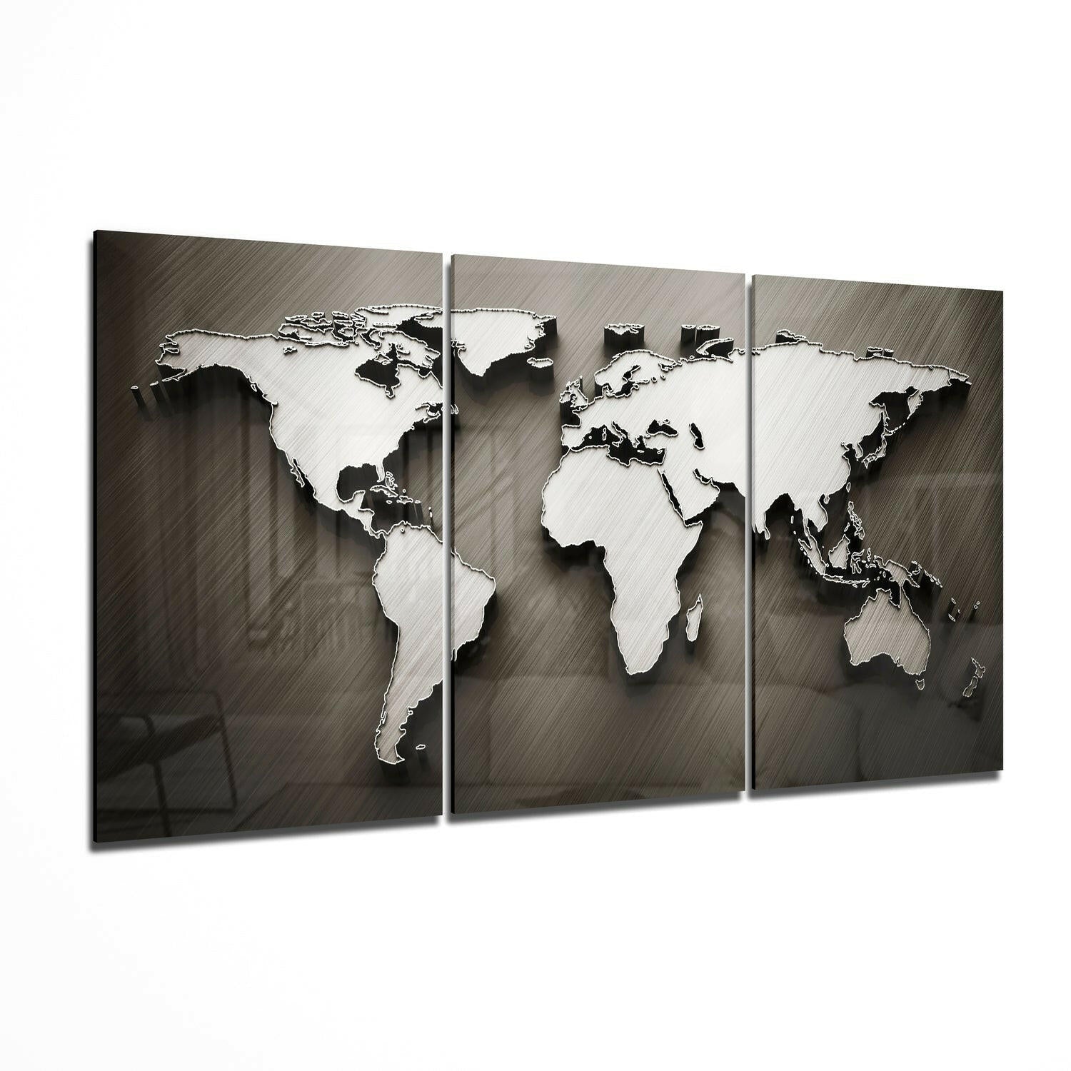 World Map Glass Wall Art V