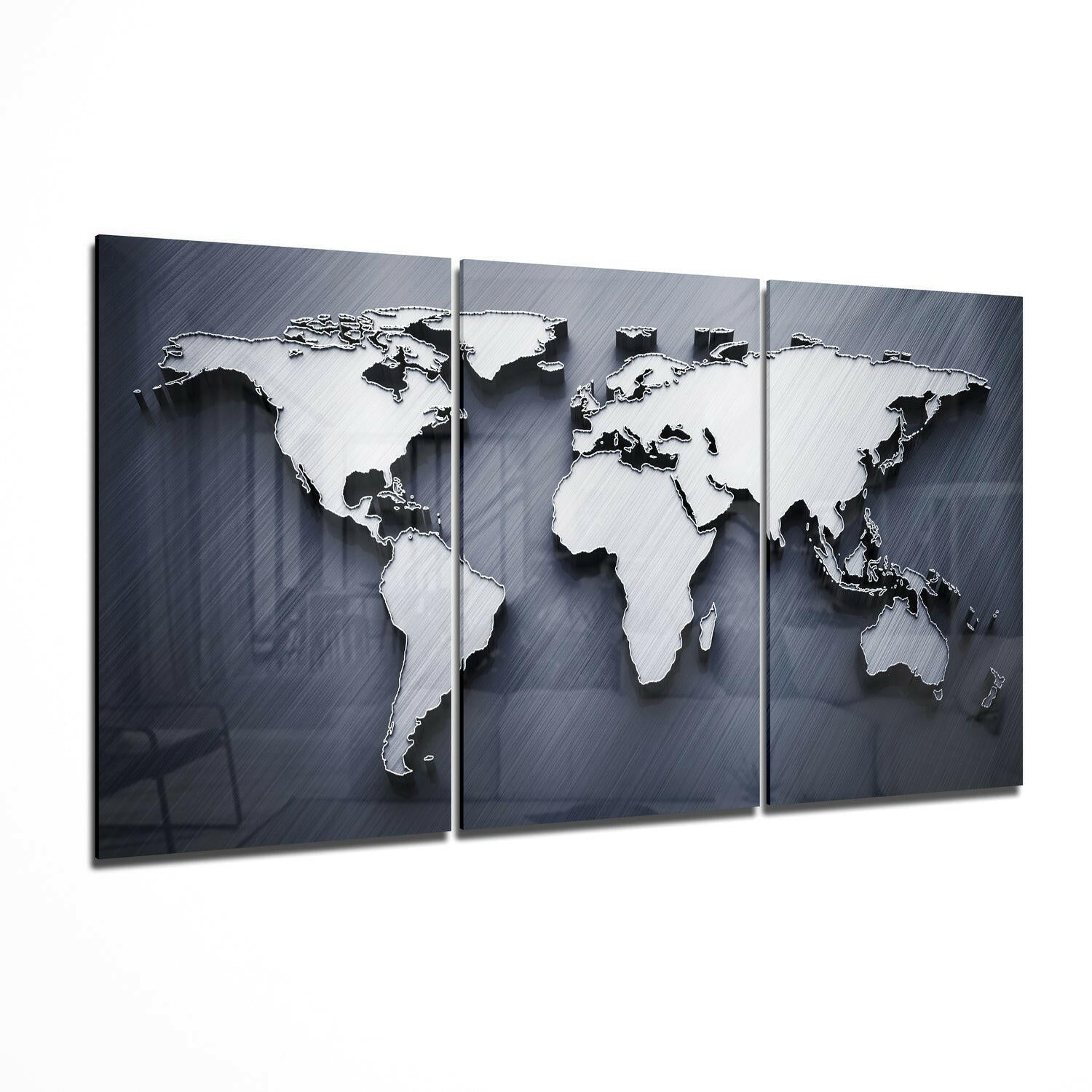 World Map Glass Wall Art III