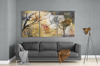 Autumn Trees Glass Wall Art