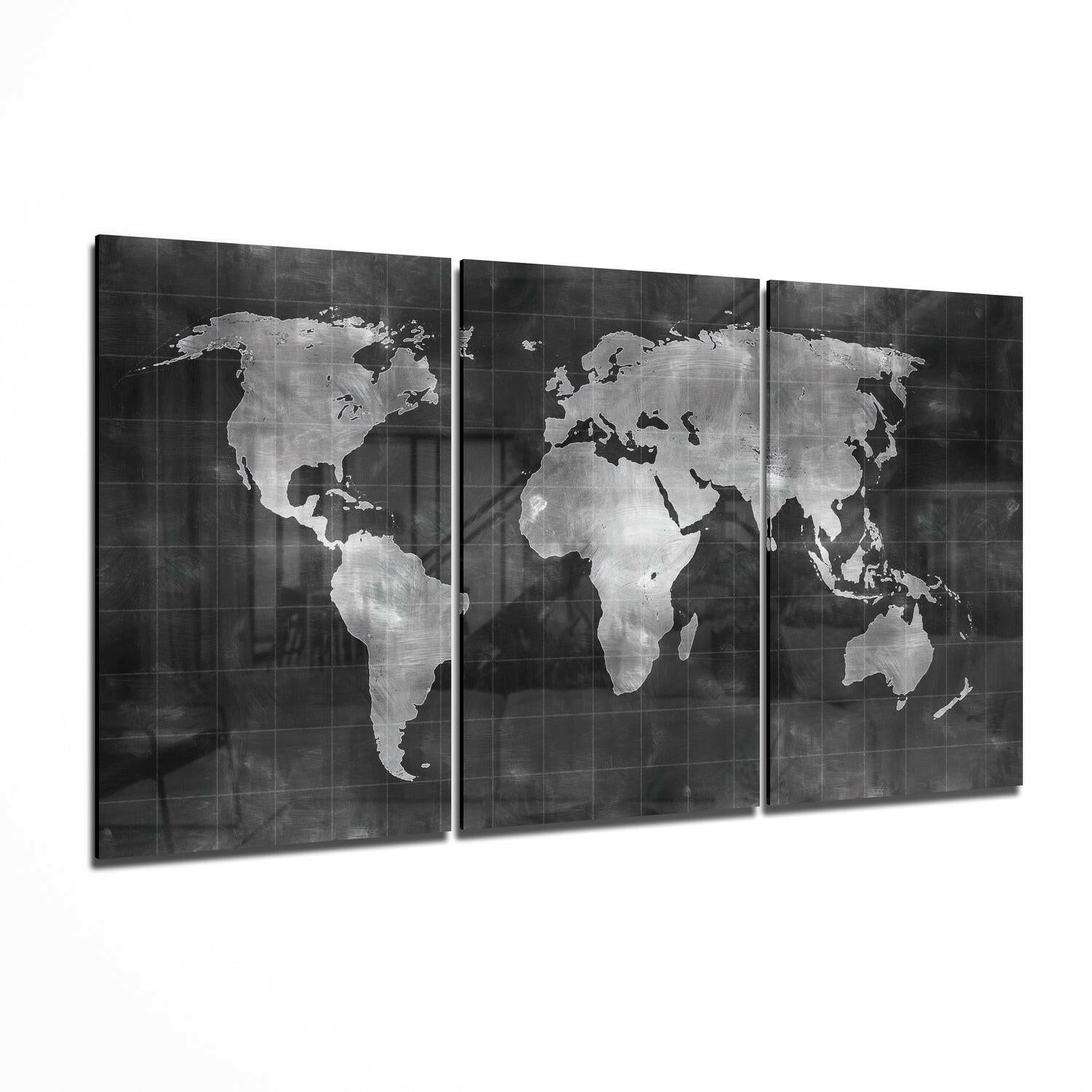 World Map Glass Wall Art II II