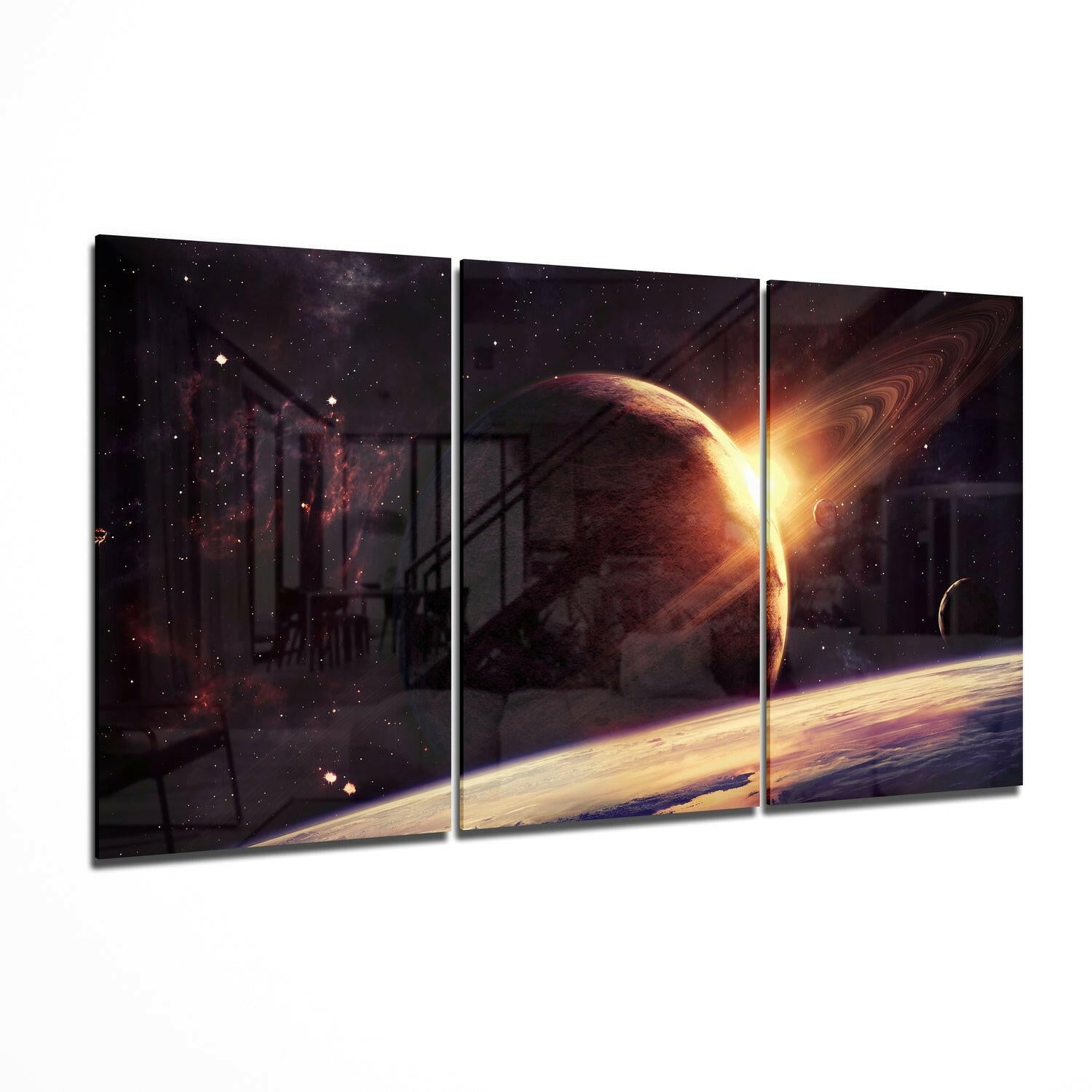 Saturn Glass Wall Art II