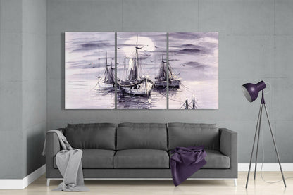 Boats Glass Wall Art