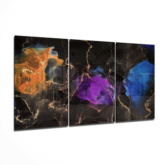 Orange, Blue, Purple Glass Art