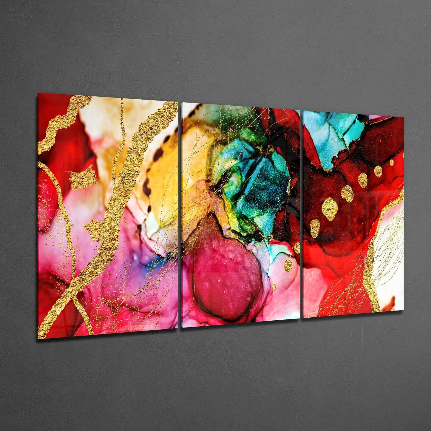 Red Harmony Glass Art