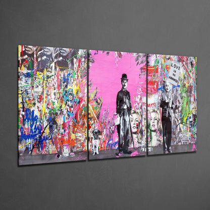 Charlie Chaplin - Banksy Glass Art