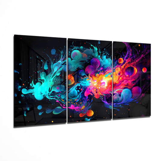 Colorful abstract art piece on a black background