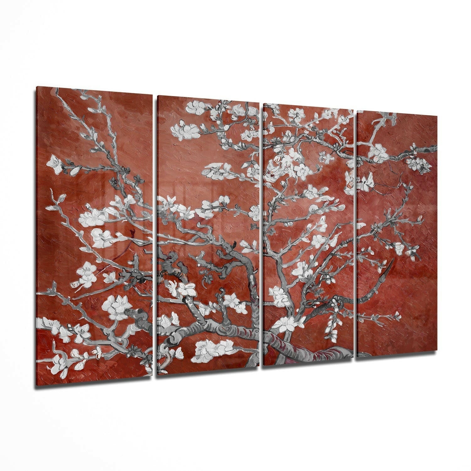 Sakura 4 Pieces Mega Glass Wall Art (59"x36") V