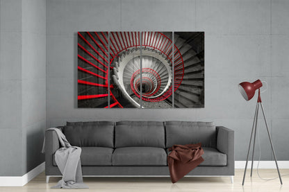 Spiral Stairs 4 Pieces Mega Glass Wall Art (59"x36")
