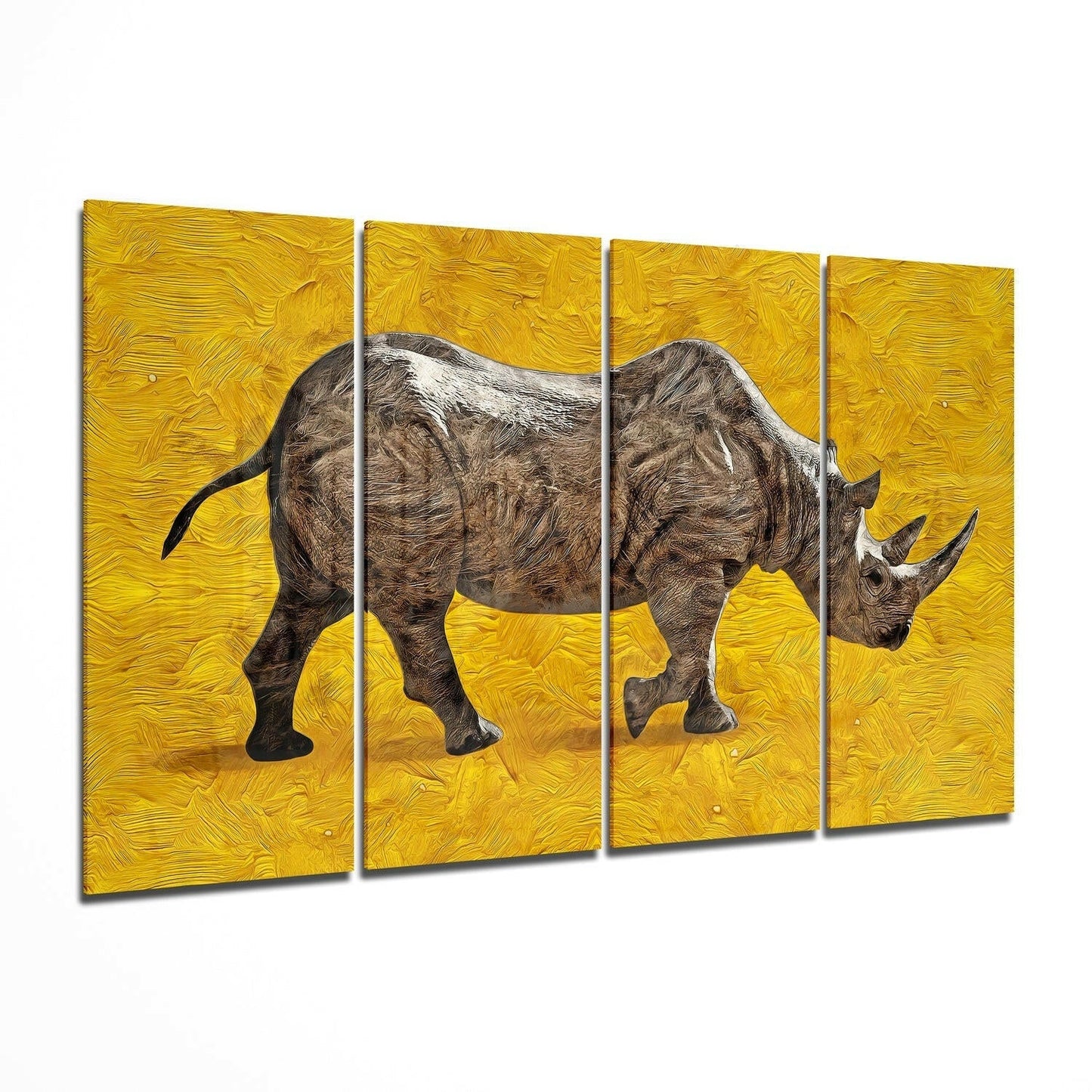 Rhino 4 Pieces Mega Glass Wall Art (59"x36")