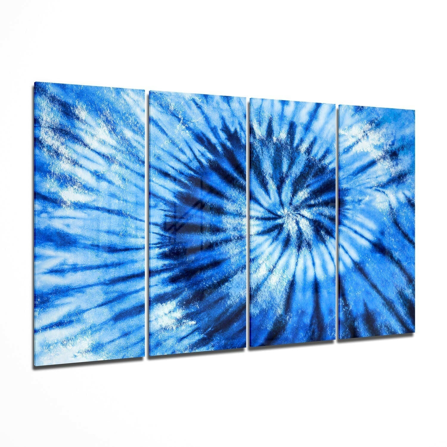 Blue II Spiral 4 Pieces Mega Glass Wall Art (59"x36")