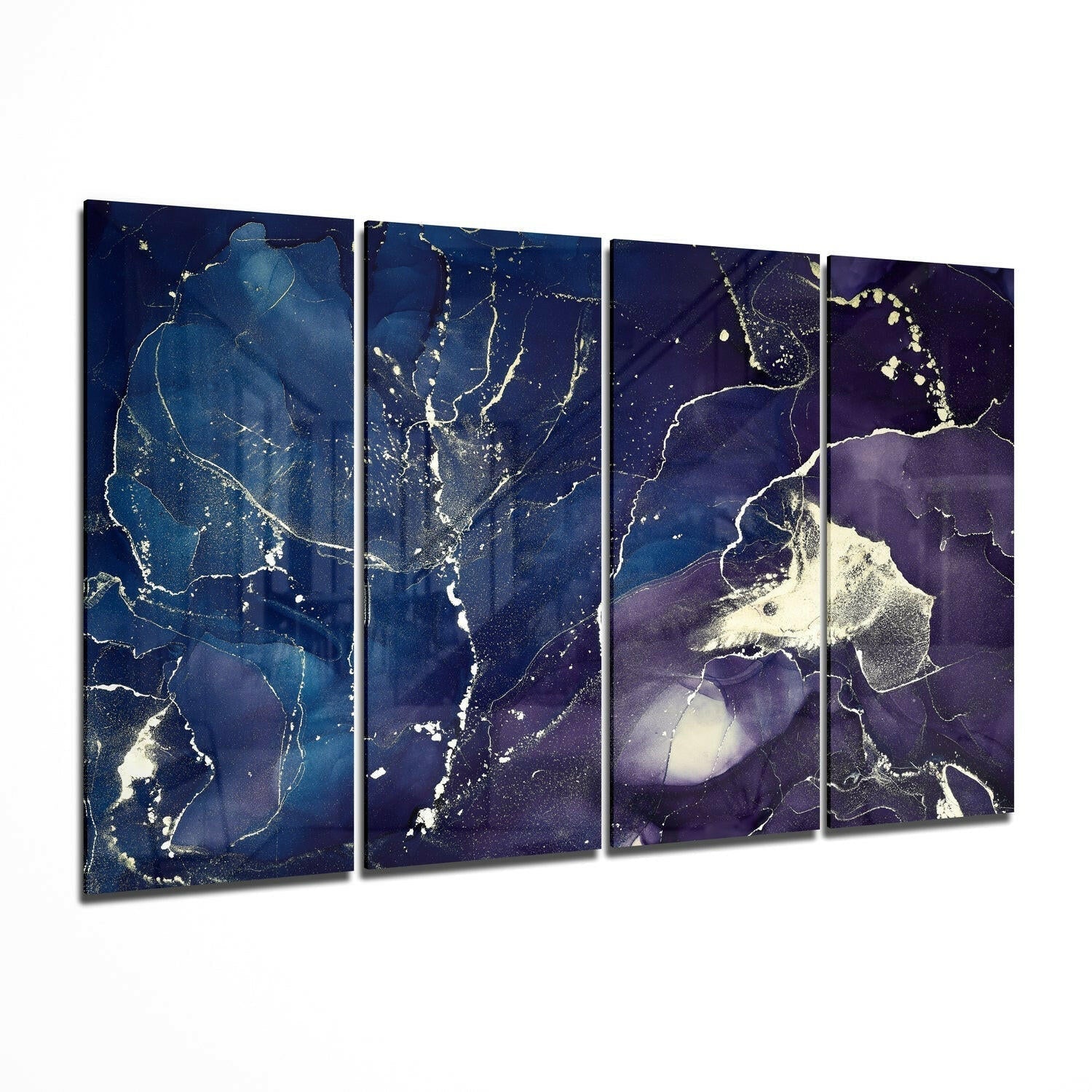 Marble XIII 4 Pieces Mega Glass Wall Art (59"x36")