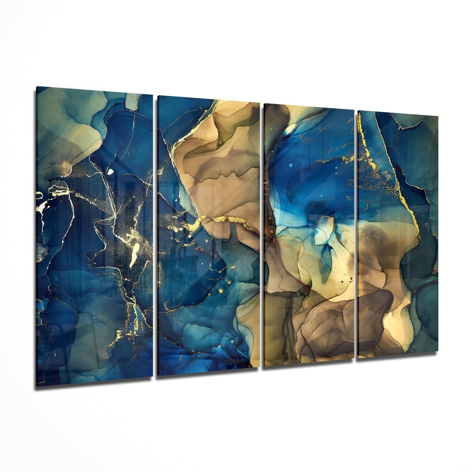 Marble IX 4 Pieces Mega Glass Wall Art (59"x36")