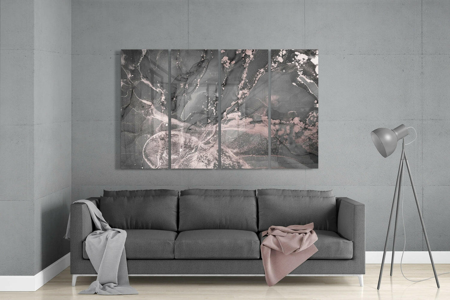 Marble 4 Pieces Mega Glass Wall Art (59"x36")