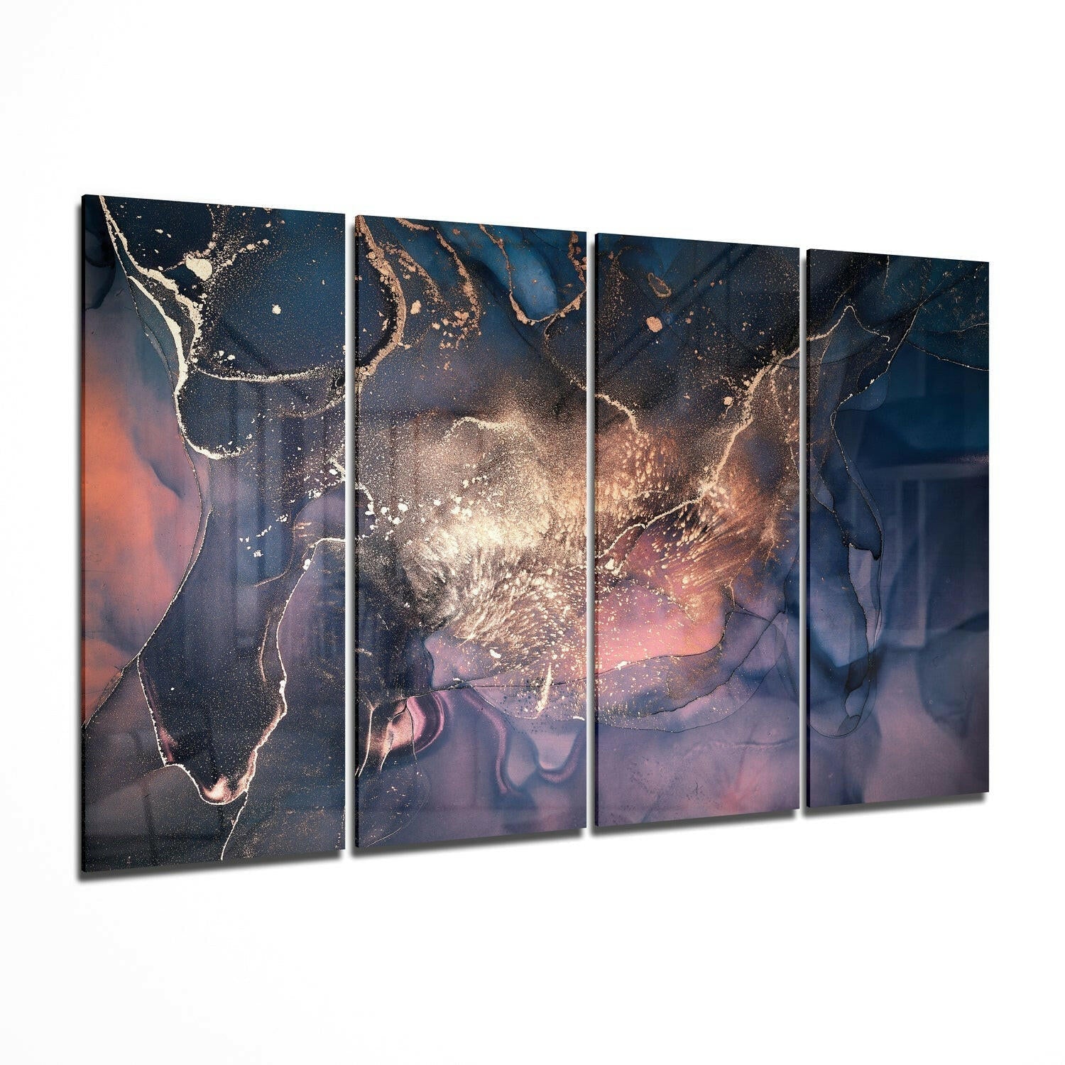 Marble VIII 4 Pieces Mega Glass Wall Art (59"x36")