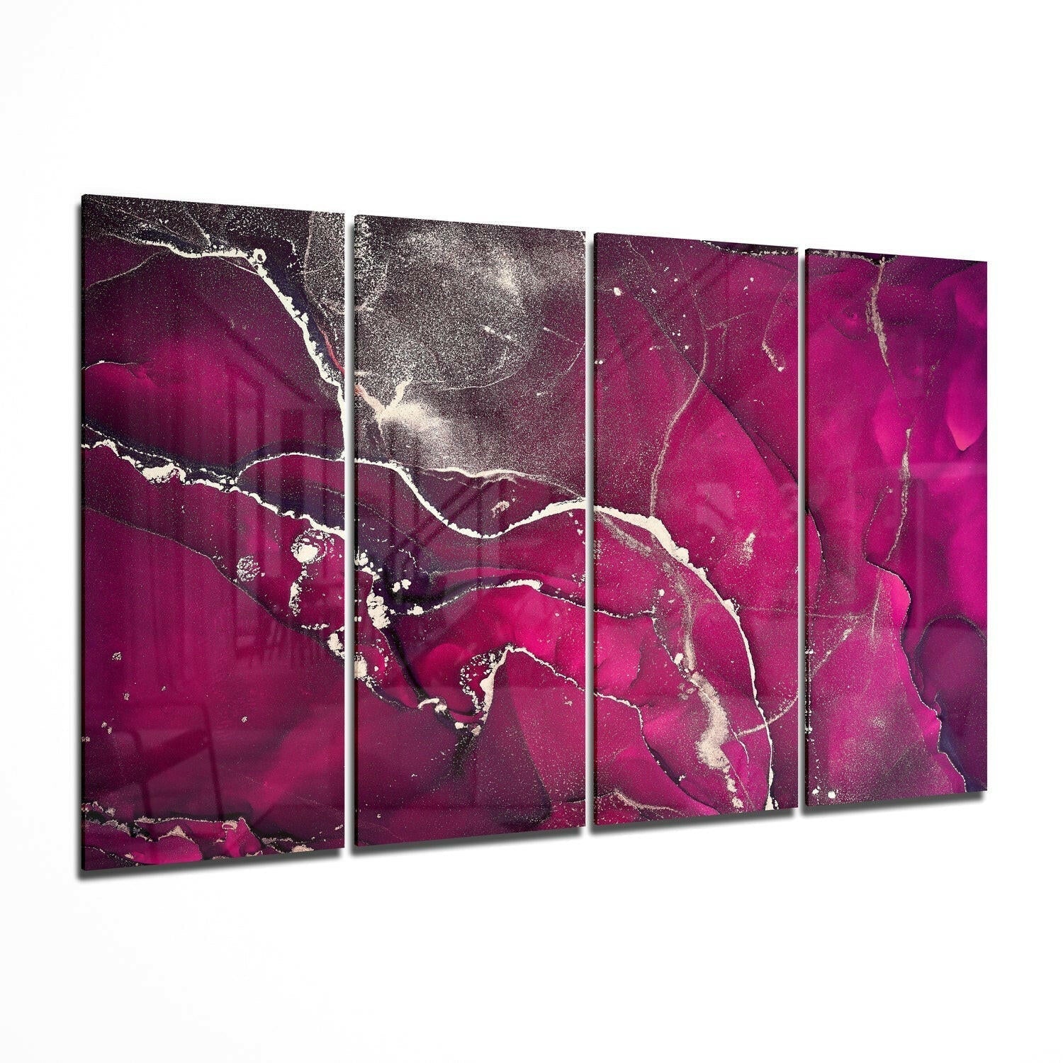 Marble III 4 Pieces Mega Glass Wall Art (59"x36")