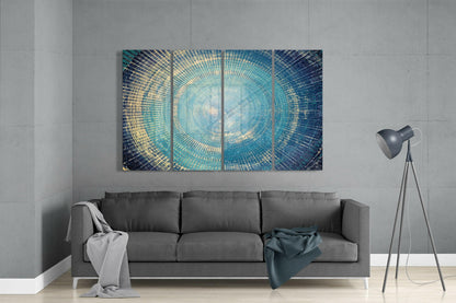 Turquoise 4 Pieces Mega Glass Wall Art (59"x36")