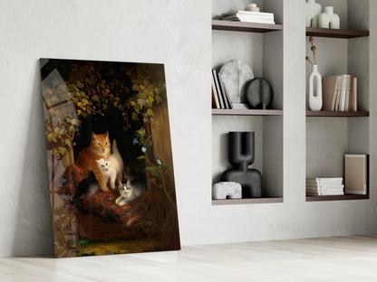 Family in the Window Glass Wall Art || Designer Collection