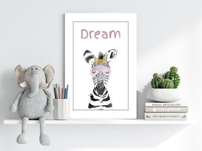 Sleep Mask Zebra Dream Nursery Aluminum Print