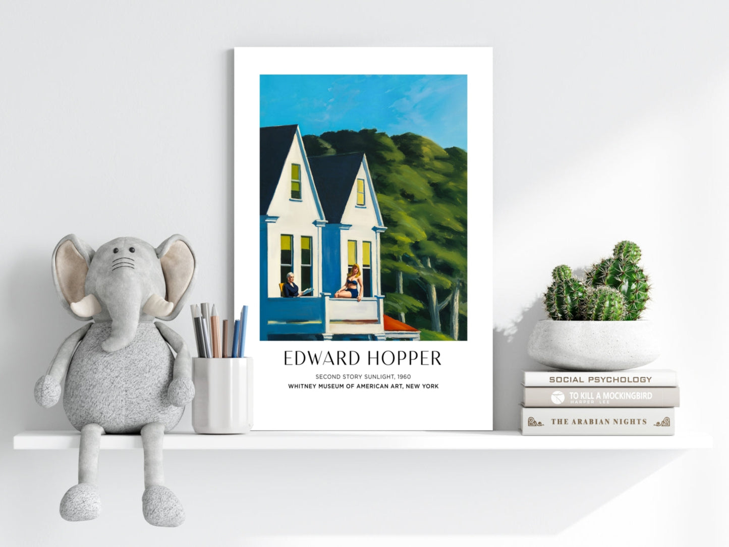 White Houses Green Hillside Aluminum Print