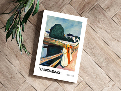 Munch Girls On Wooden Bridge Village Aluminum Print