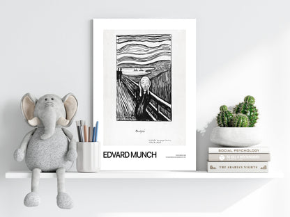 Munch Wavy Line Screaming Figure Bridge Aluminum Print