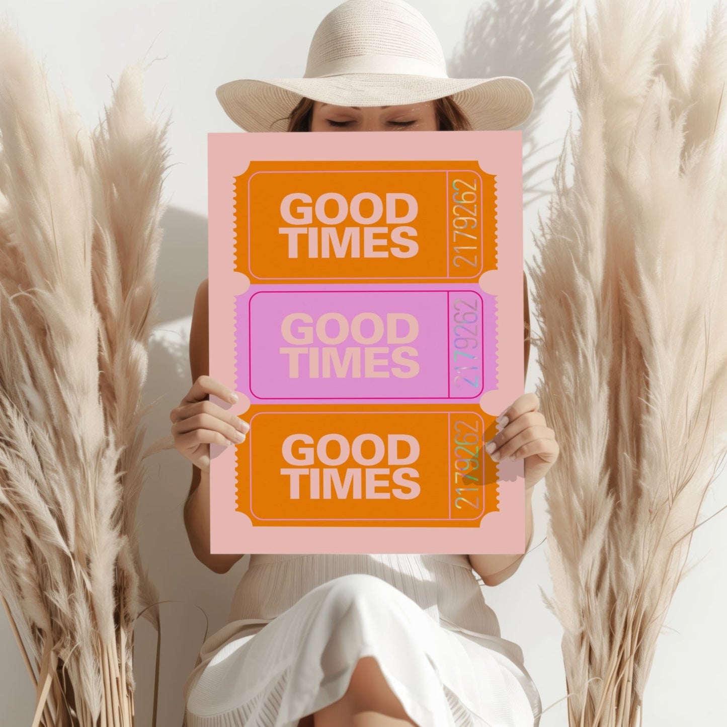 Orange Cinema Tickets Good Times Aluminum Print