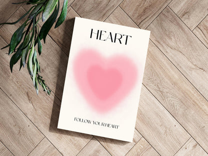 Pink Aura Gradient Follow Your Heart Aluminum Print