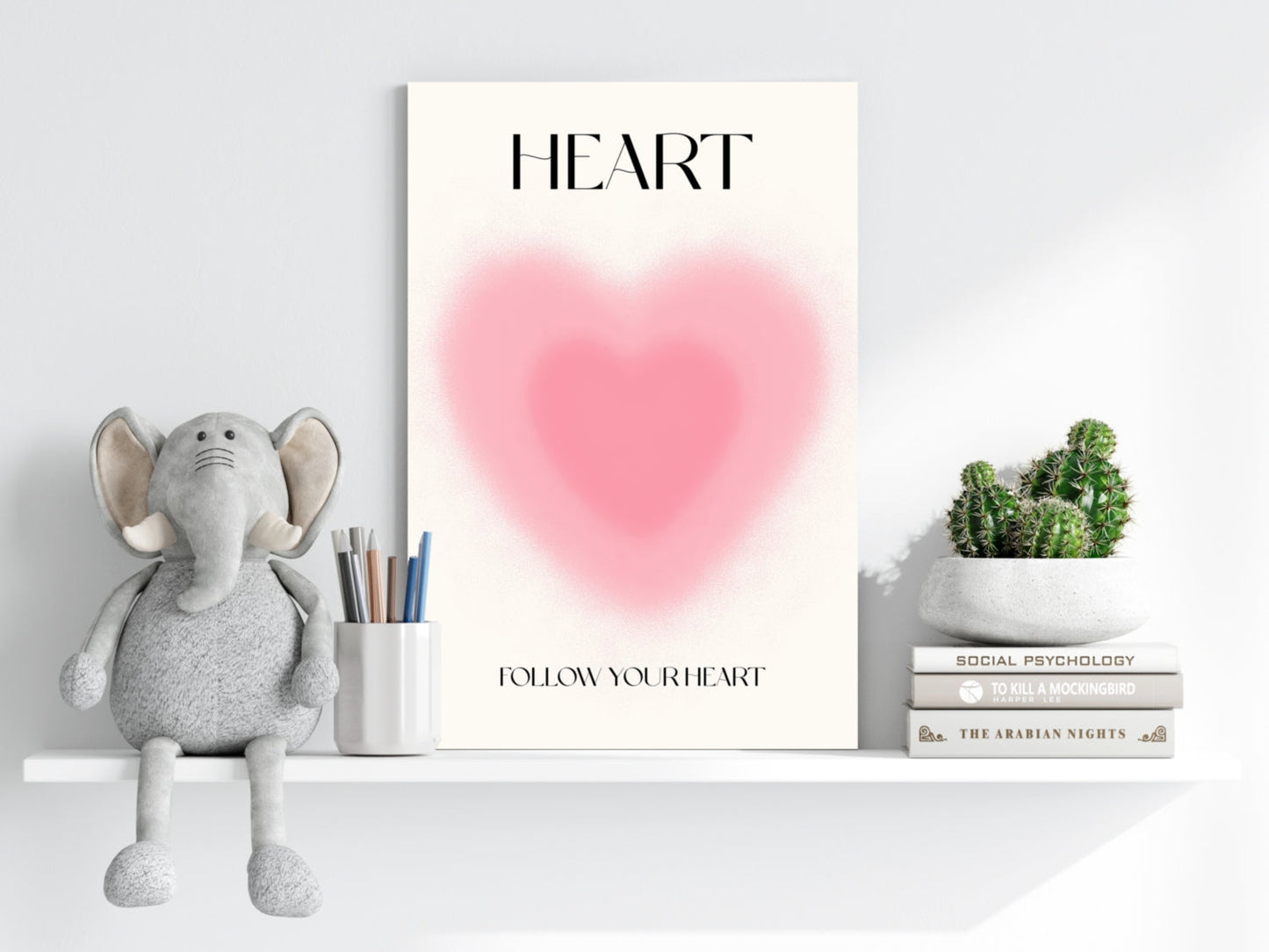 Pink Aura Gradient Follow Your Heart Aluminum Print