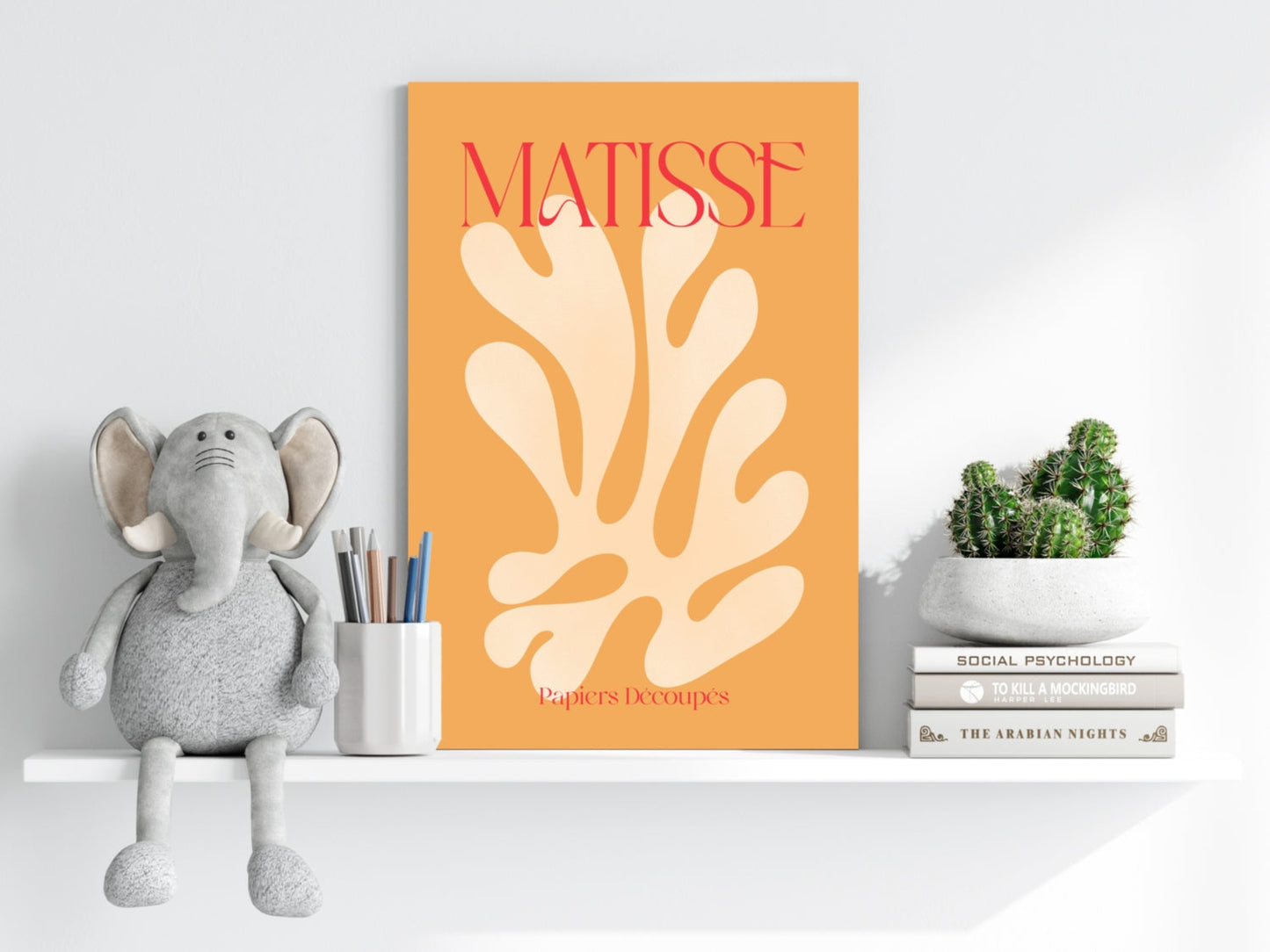 Matisse Orange Cut Paper Coral Leaf Shape Aluminum Print