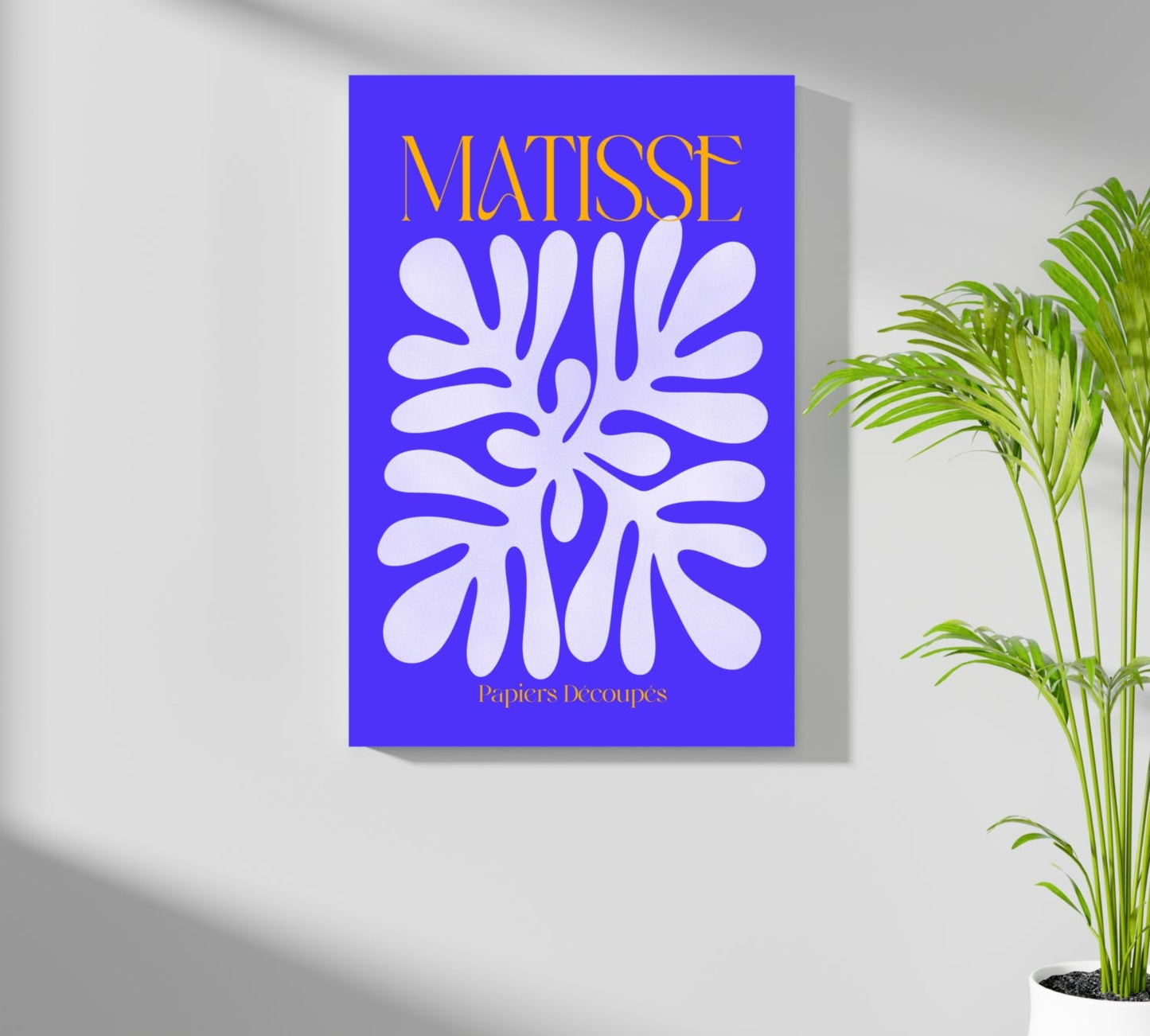 Matisse Cobalt Blue Cut Paper Floral Motif Aluminum Print