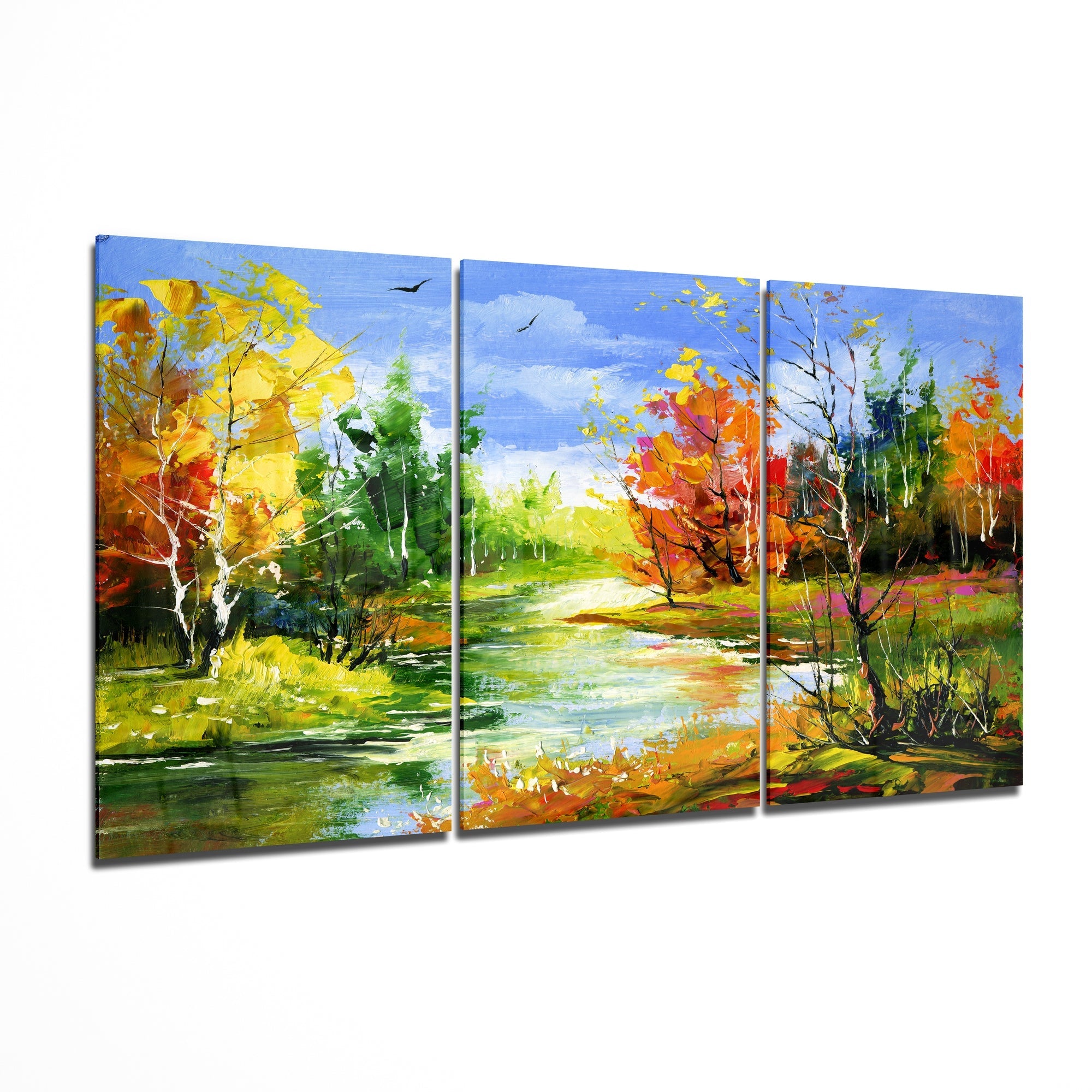 Autumn Trees Glass Wall Art II