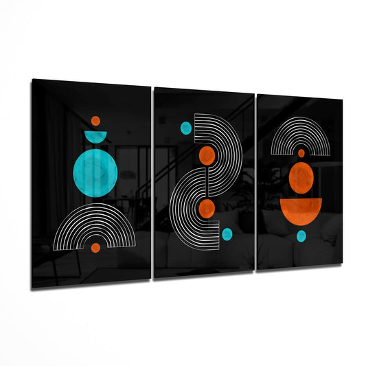 3 Shapes Mega Glass Wall Art
