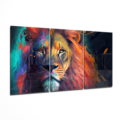 Lion Mega Glass Wall Art