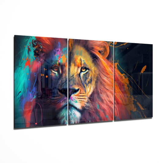Lion Mega Glass Wall Art II