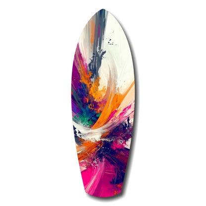 Abstract Paint Brushes Glass Wall Art