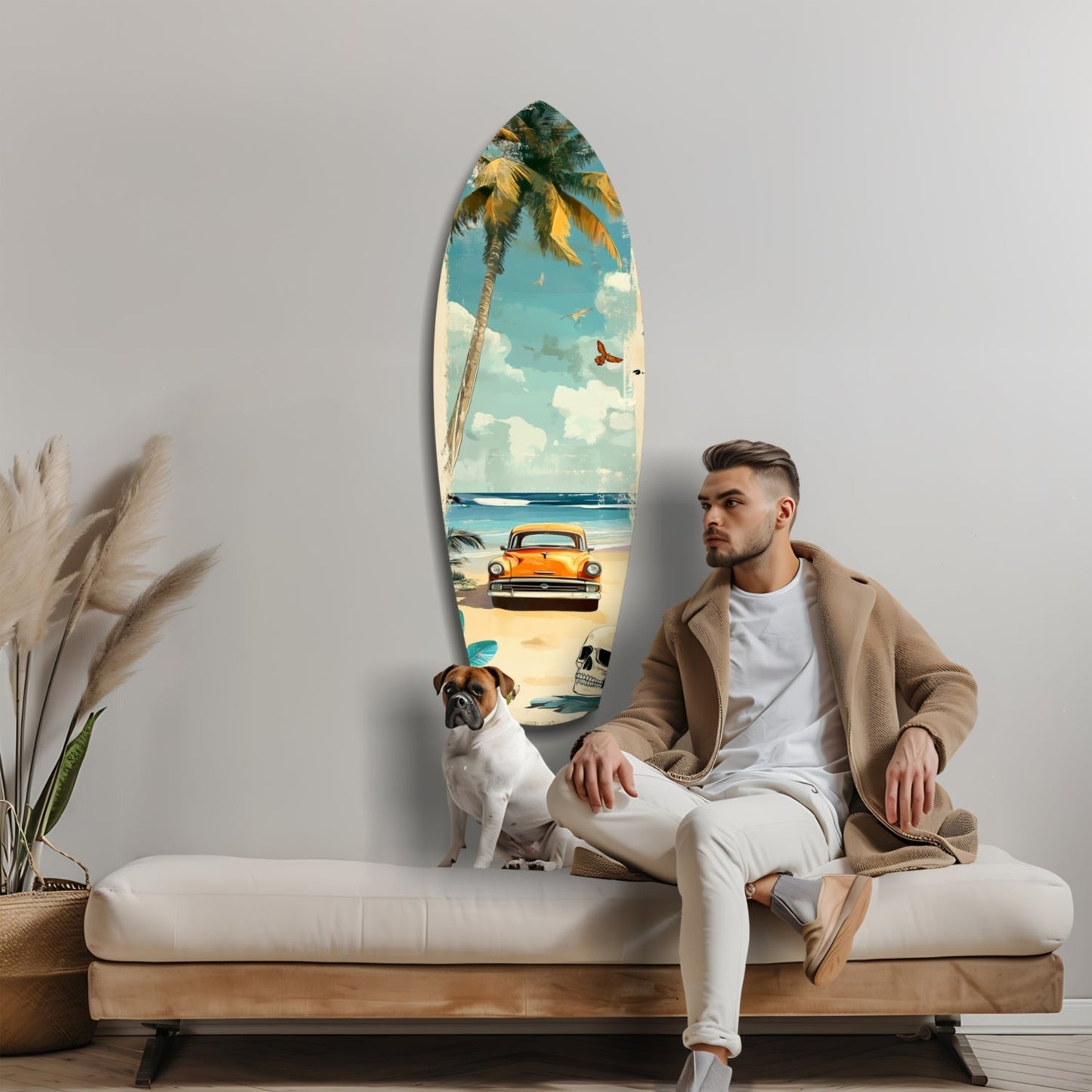 Timeless by the Sea V4 Glass Wall Art